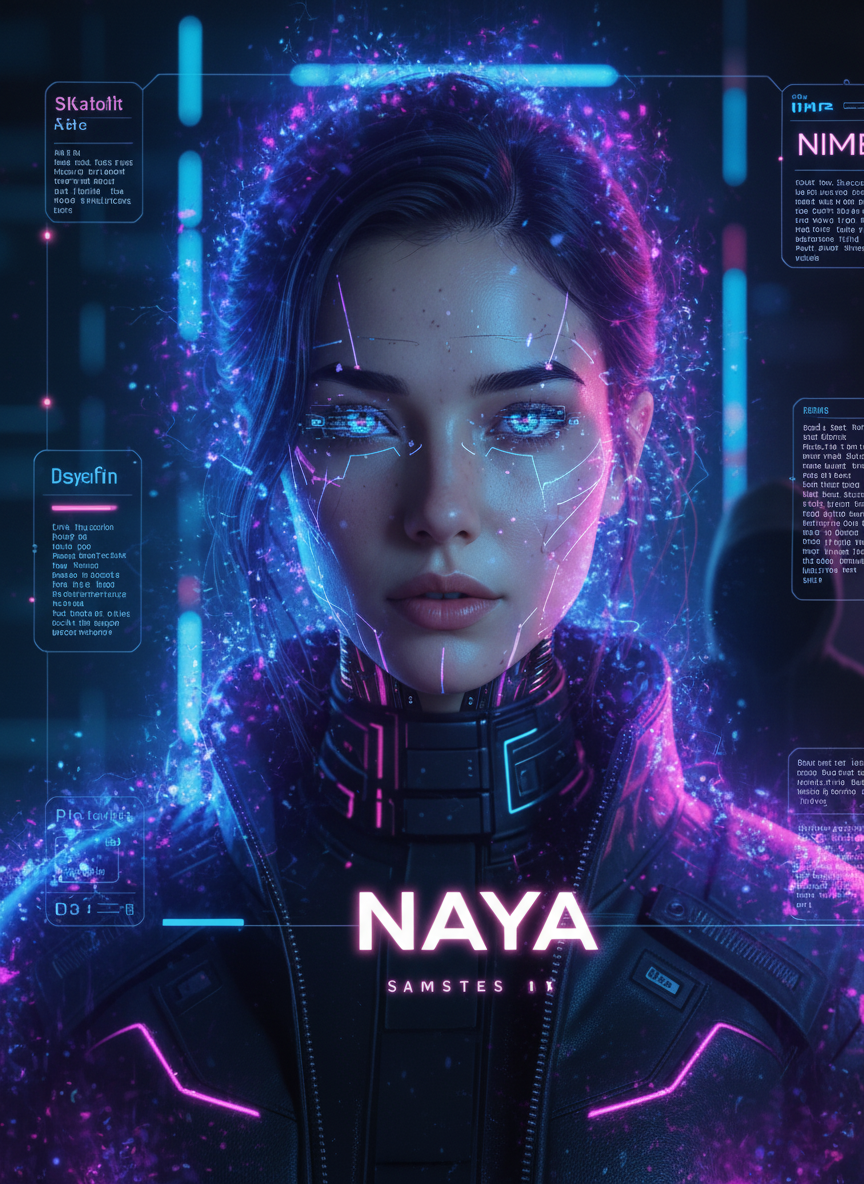 NAYA - Inteligencia Artificial con iluminación neón
